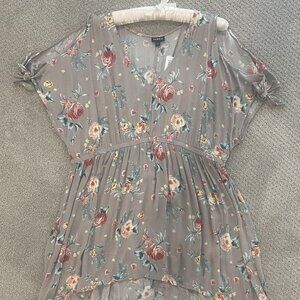 Torrid Gray & Floral Baby Doll Tunic